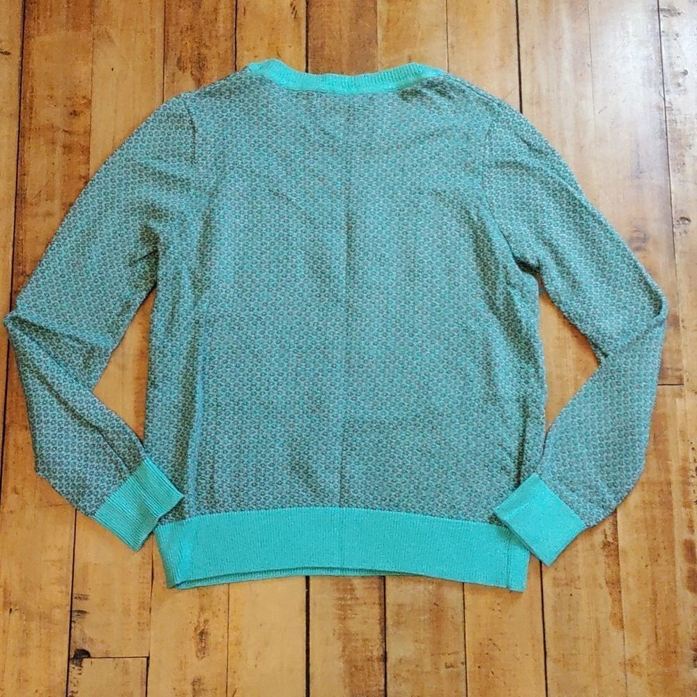 Forever 21 Sweater Medium Blue Green Teal Gray Spring Easter - Picture 4 of 4